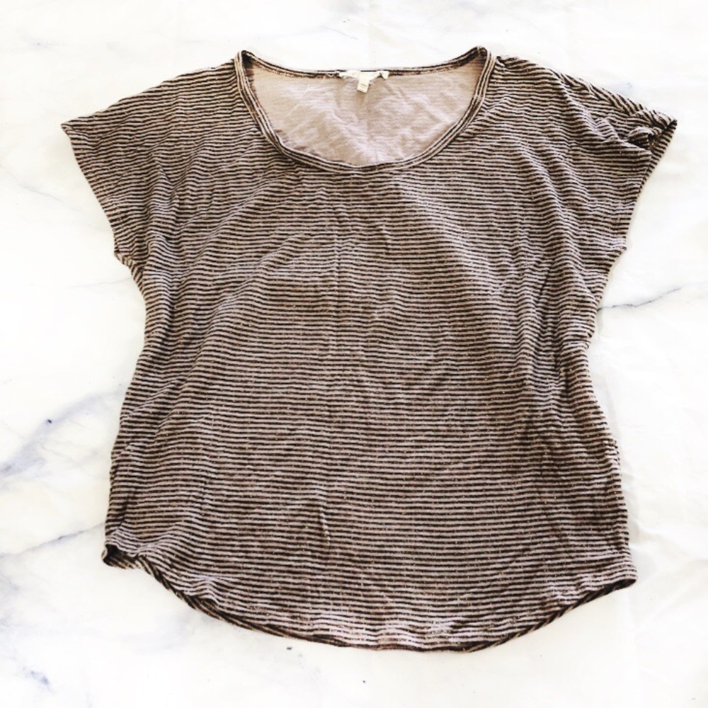 Joie Soft Joie Brown & Cream Short Sleeve Tee